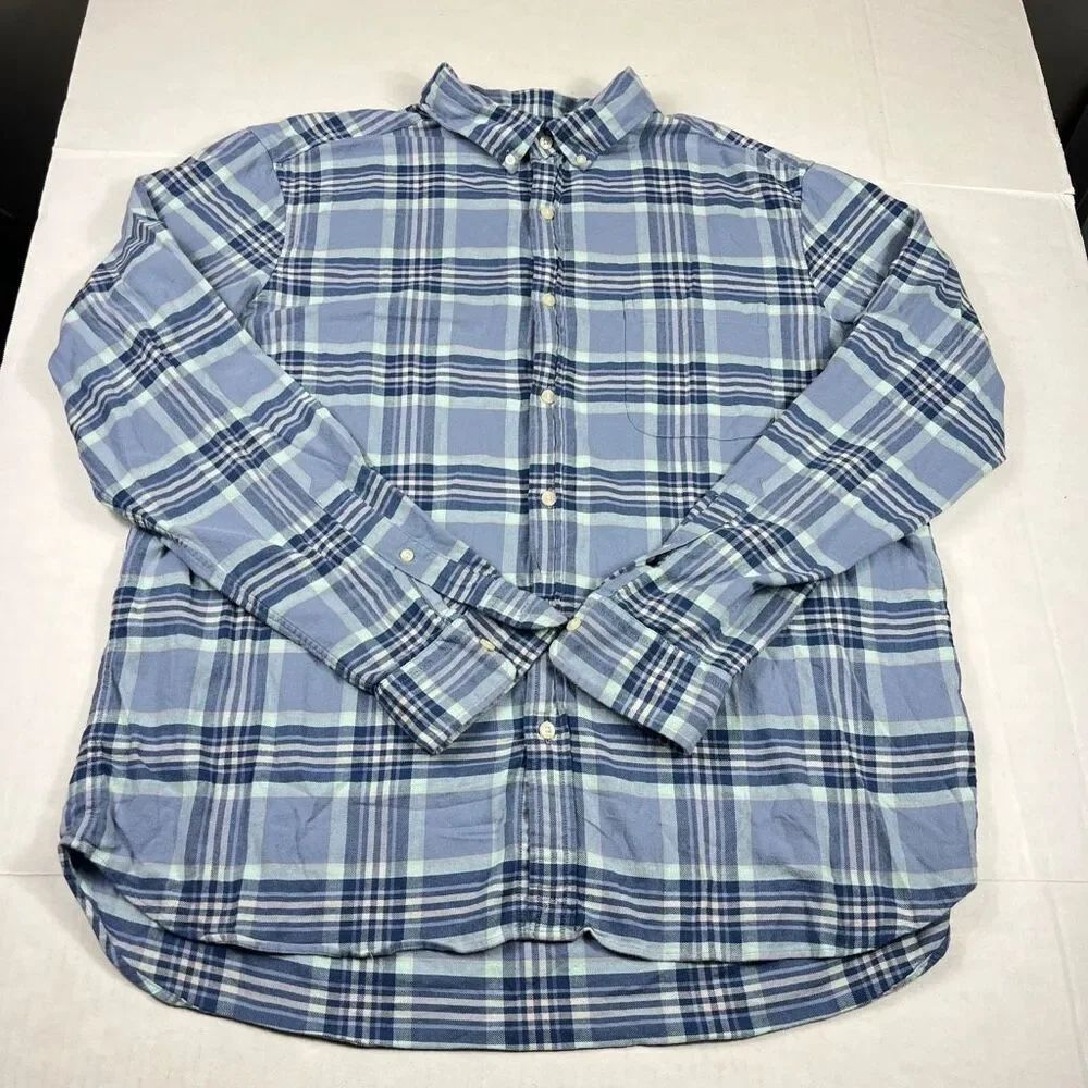 Vineyard Vines Mens XL Button Down Shirt Blue Classic Plaid Long Sleeve Casual